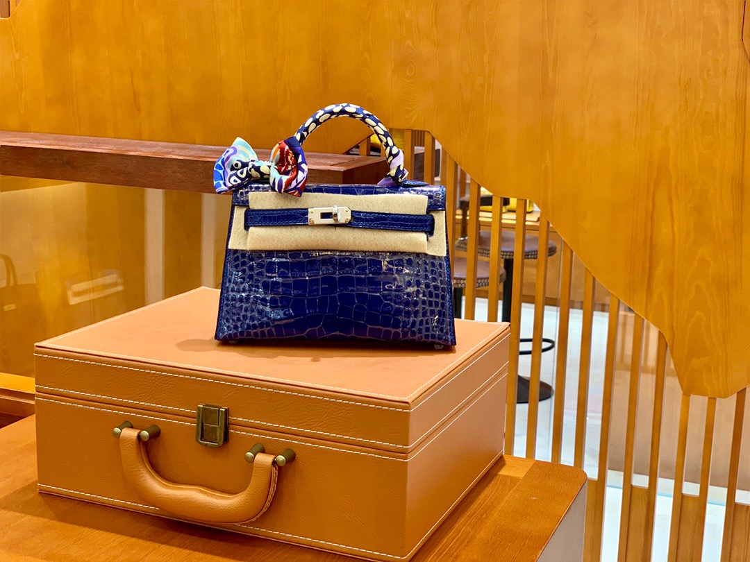 Kelly2 Mini 19 American crocodile skin