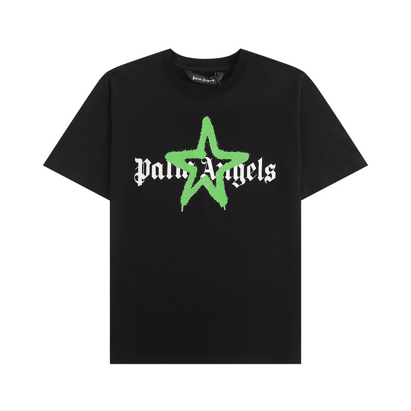 Camiseta Palm Angels Graffiti Star Negra y Verde - NewNow