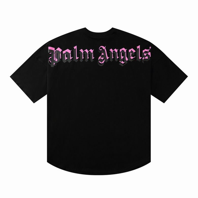 Camiseta Palm Angels Negra y Rosa - NewNow