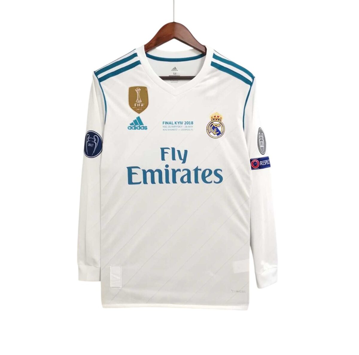 Camiseta Retro Real Madrid 17/18 1ª Equipación – Edición Final Champions League (manga larga) - NewNow