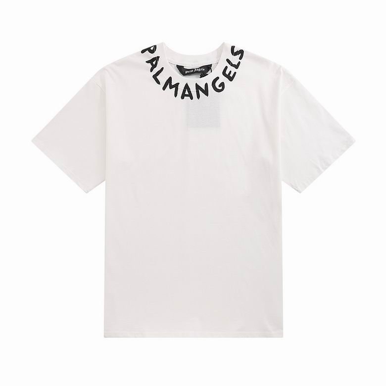 Camiseta Palm Angels Blanca Cuello - NewNow