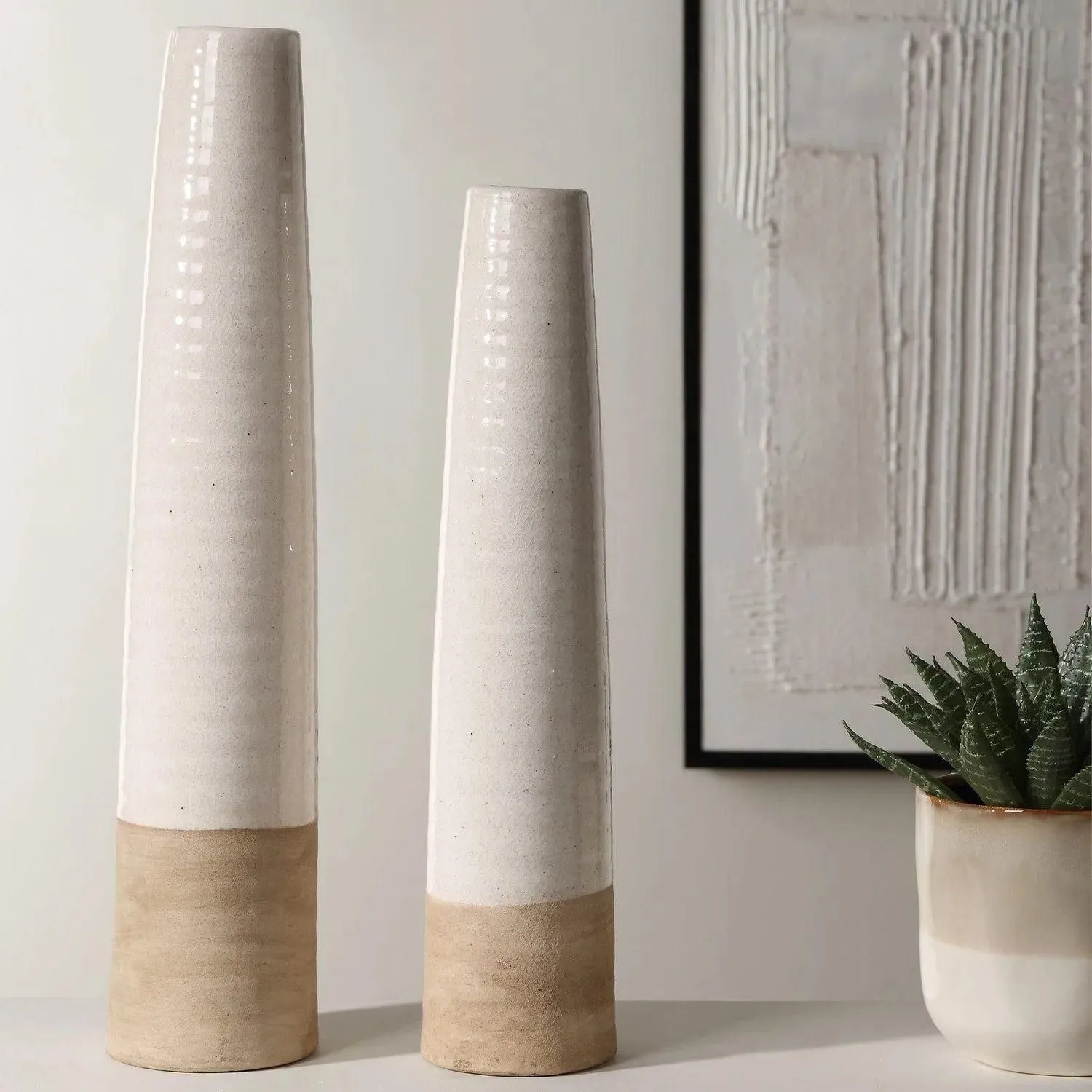 Ivory Sands Vases - Set of 2