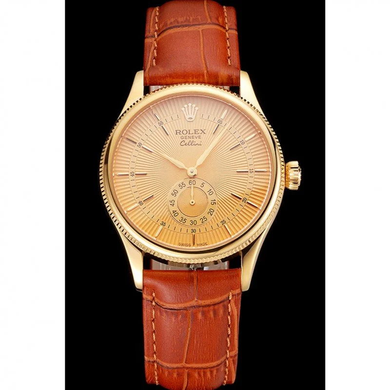 Superclone Rolex Cellini 38mm Gold Dial REP016789