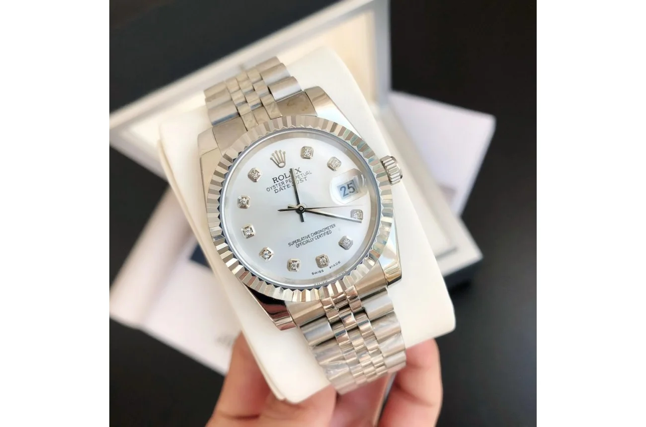 Couple Watches Rolex Datejust 36/28mm SS/SS Jub Sliver/Dia