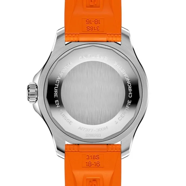 Breitling Superocean Unisex Automatic Orange Rubber Watch A17377211O1S1