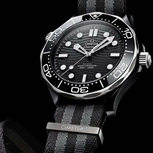Omega Seamaster Men Automatic Black Fabric 007 Watch O21092442001002