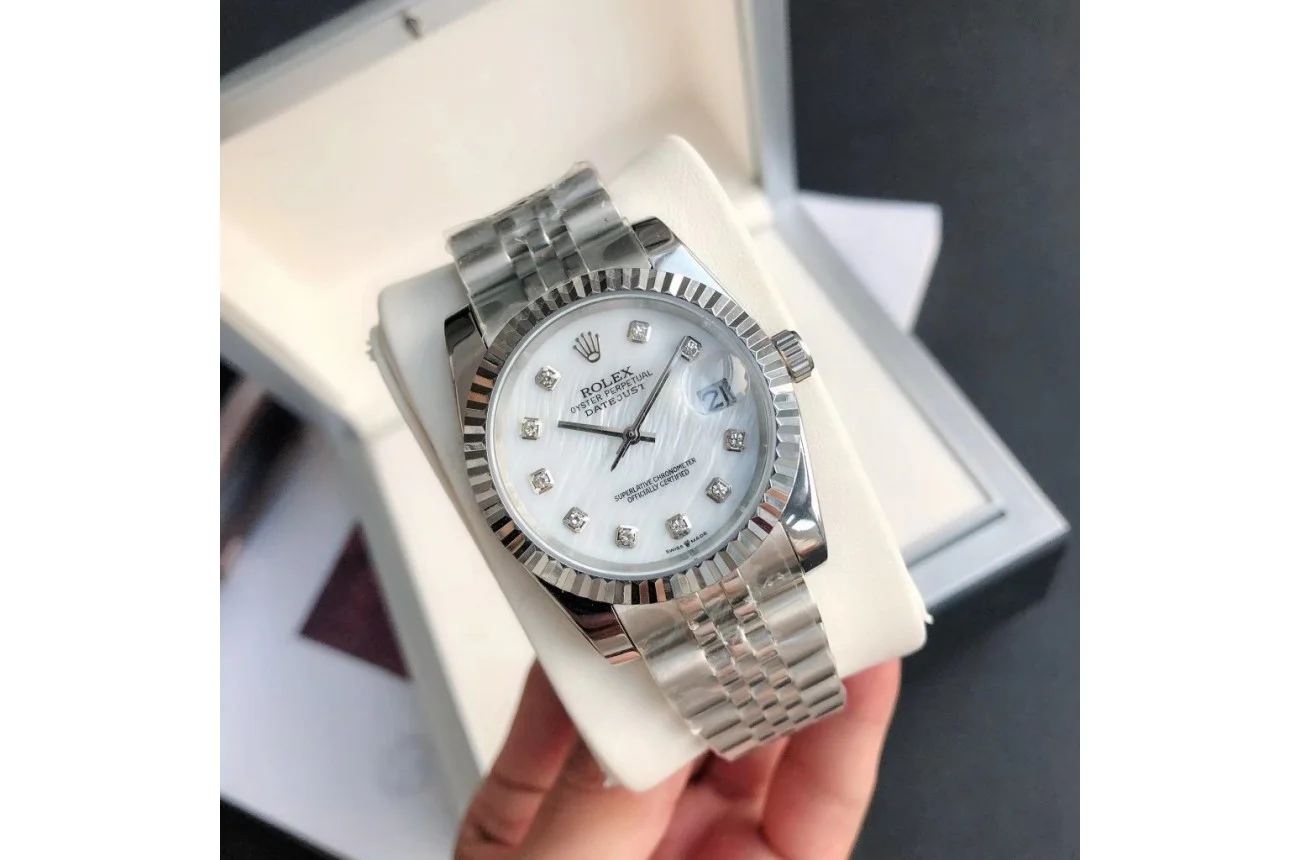 Couple Watches Rolex Datejust 36/28mm SS/SS Jub White/Dial