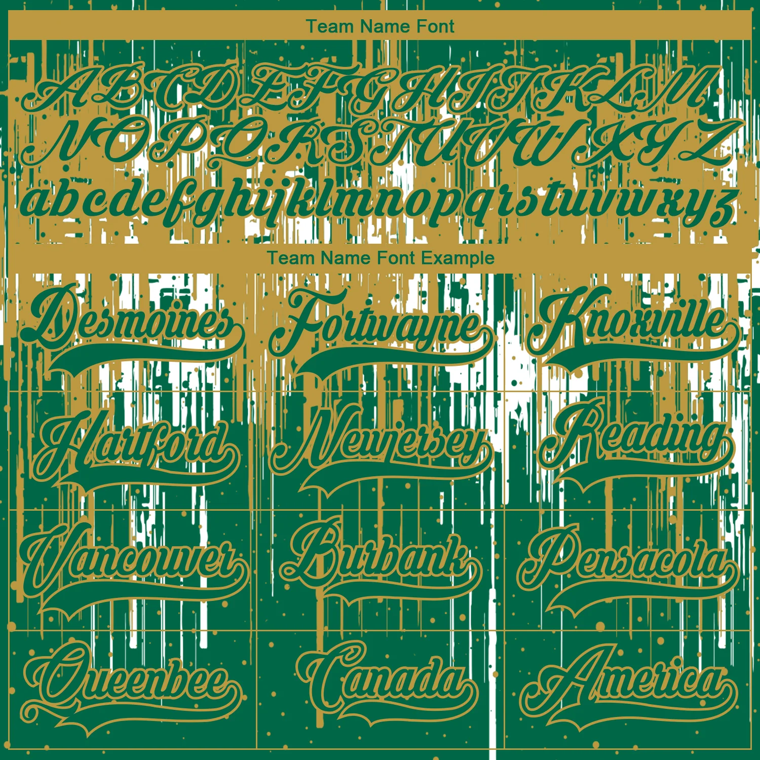 Custom Kelly Green Old Gold-White 3D Pattern Dripping Splatter Hockey Lace Neck Jersey