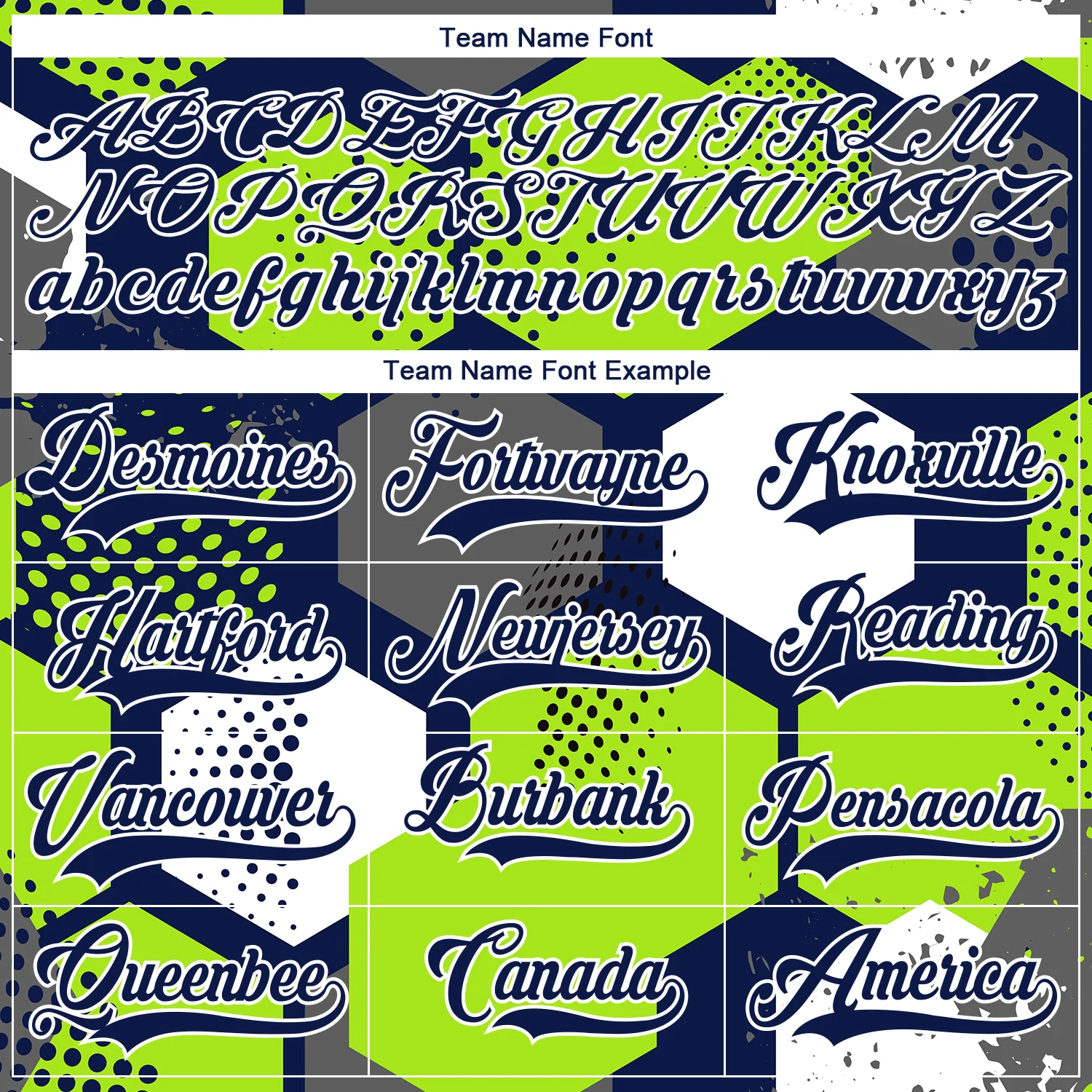Custom Neon Green Navy-White 3D Pattern Geometric Shape Hockey Lace Neck Jersey