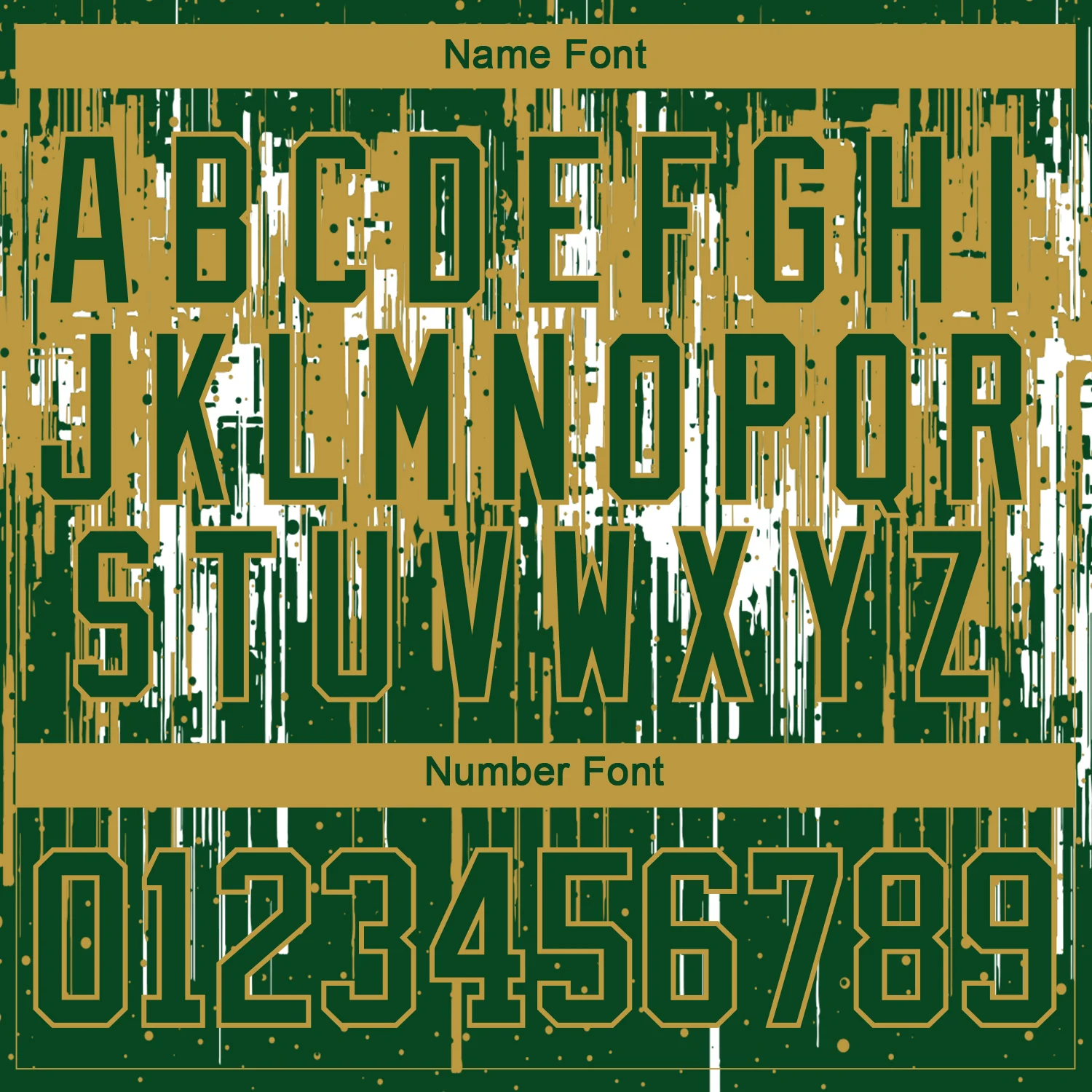 Custom Green Old Gold-White 3D Pattern Dripping Splatter Hockey Lace Neck Jersey