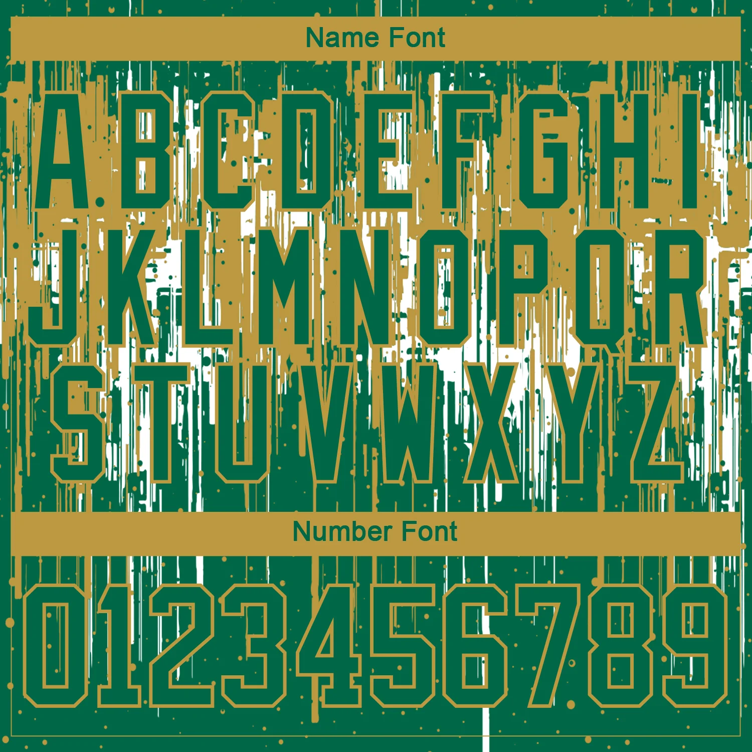 Custom Kelly Green Old Gold-White 3D Pattern Dripping Splatter Hockey Lace Neck Jersey