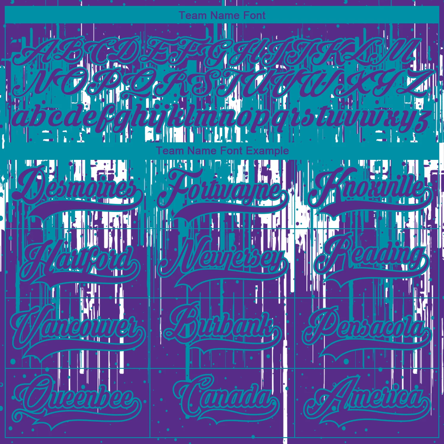 Custom Purple Teal-White 3D Pattern Dripping Splatter Hockey Lace Neck Jersey